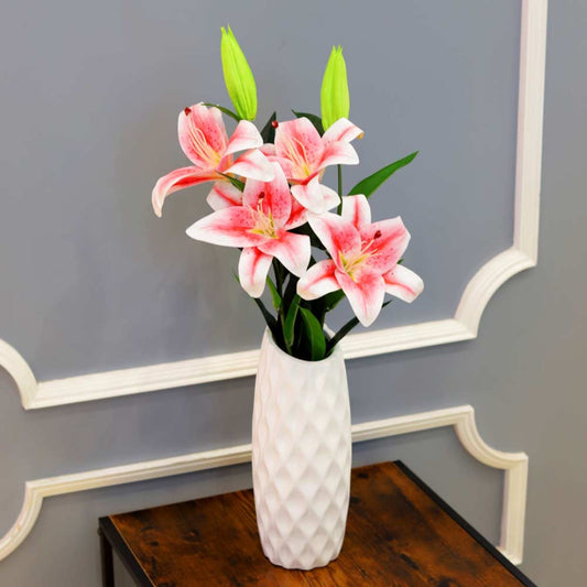 Lily Flowers with Ceramic Origami Vase