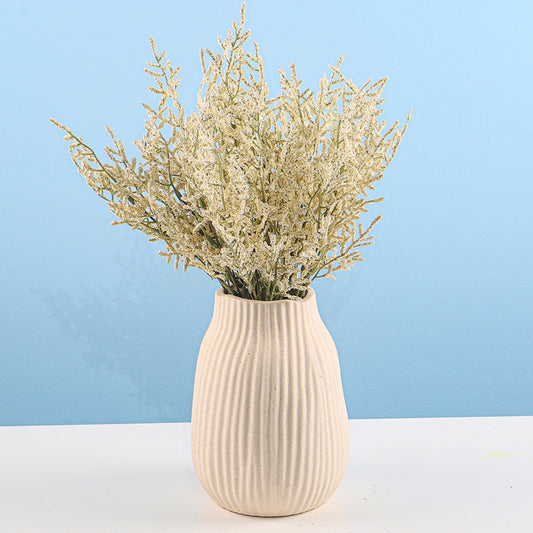 Lavender Flower Bunch with Matte Cream Vase