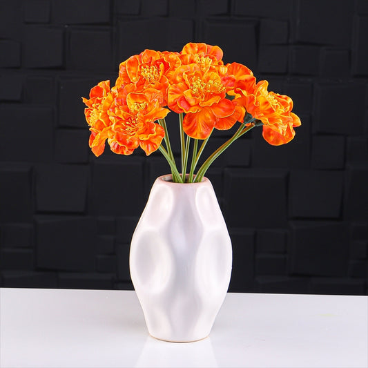 Carnation Flower Bunch with Decorative Ceramic Vase